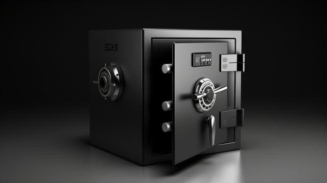 A Black Safe with The Door Open on A Black Background — East Coast Locksmiths in Laurieton, NSW