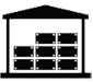 Warehouse interior with stacked boxes.