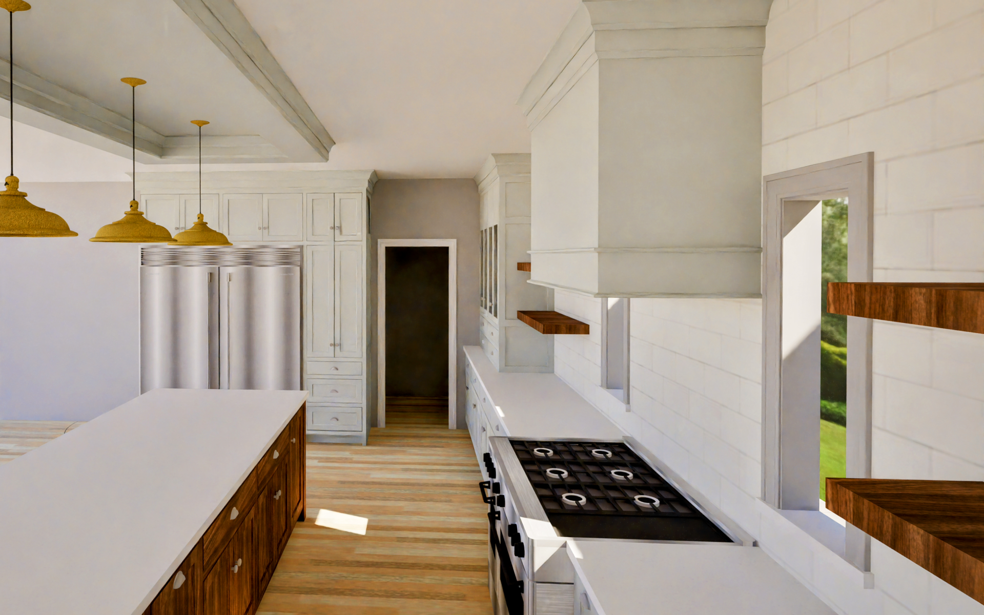 3D rendering of custom Kitchen design. Mid Missouri