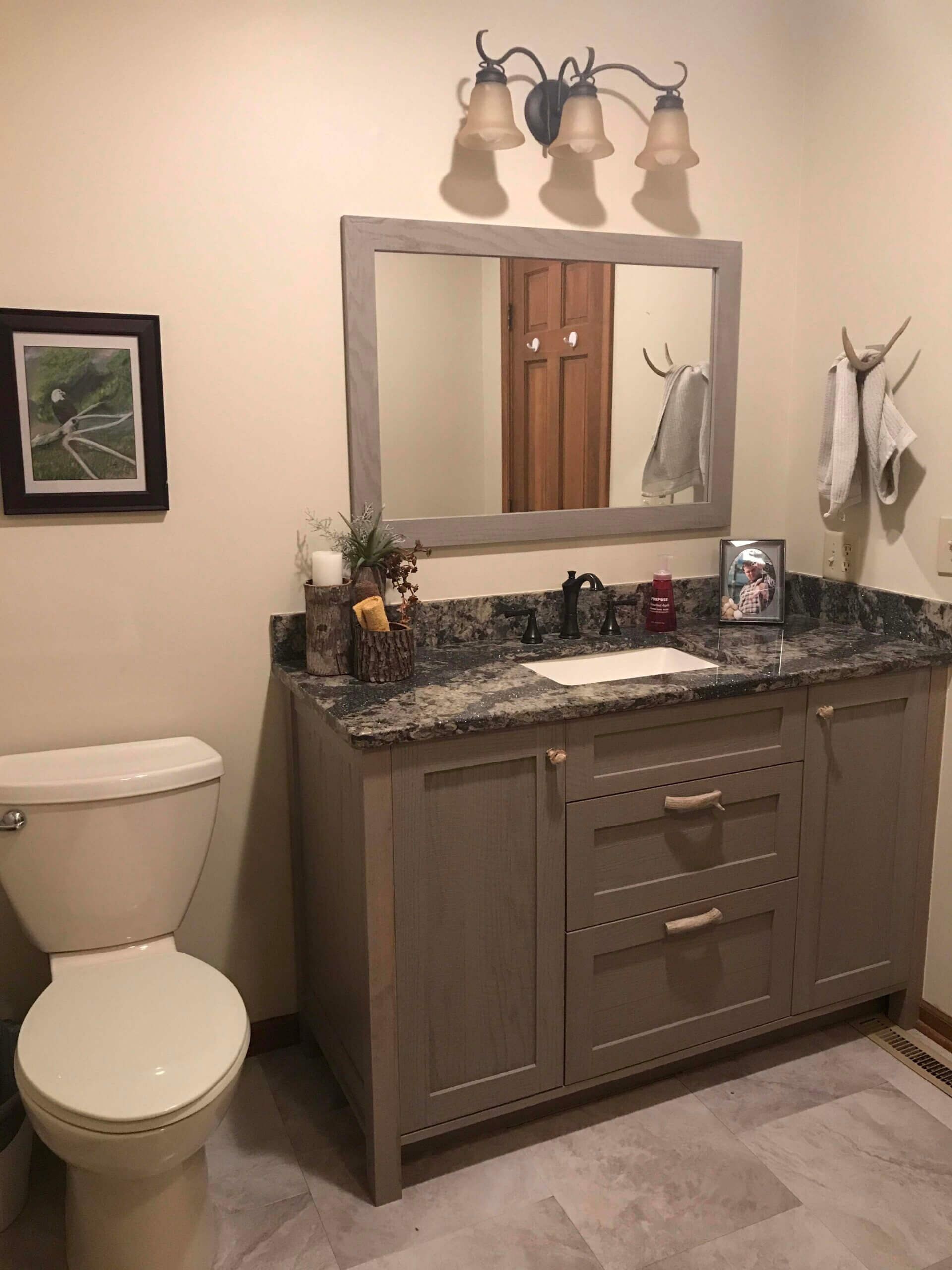 A custom vanity in a bathroom in Mid-Missouri.