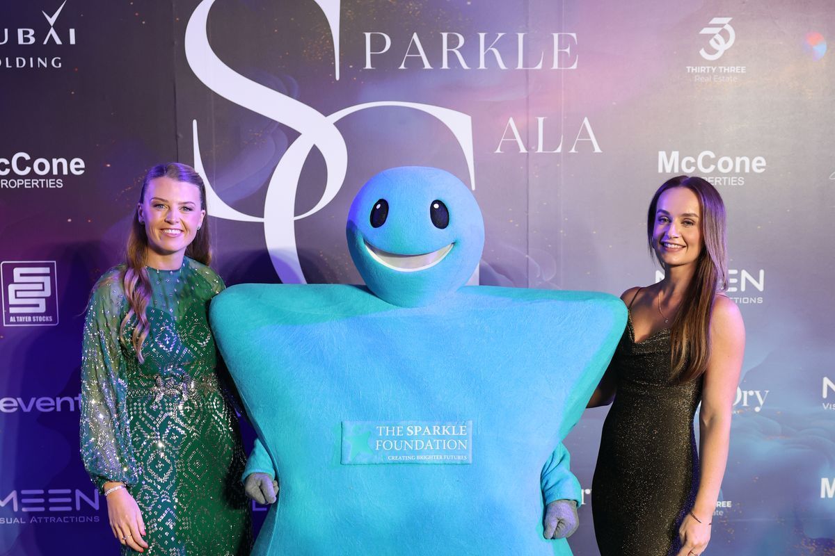 Sparkle mascot with guests