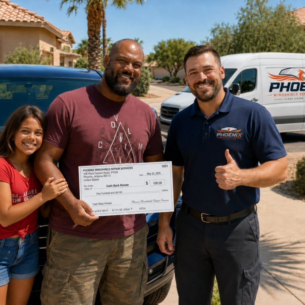 $100 cash back windshield replacement customer in Arizona