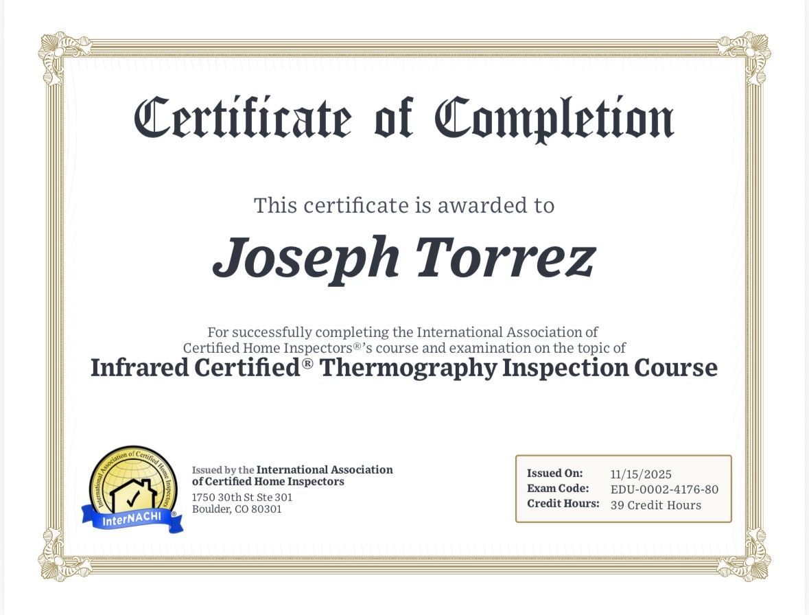 InterNACHI member Joe Torrez Code of Ethics Cert