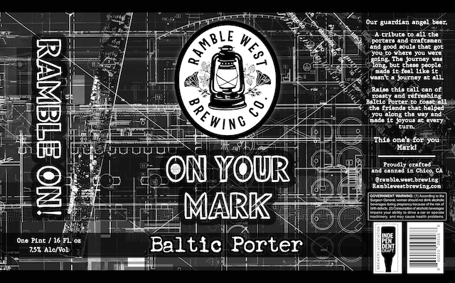 A black and white beer label for baltic porter