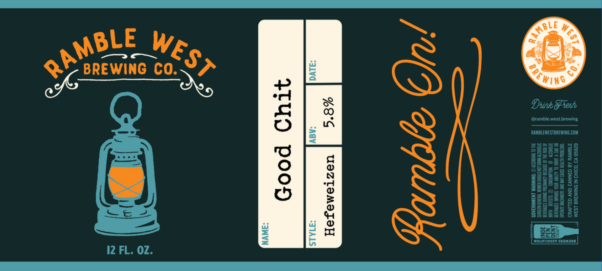 A label for ramble west brewing company good chit