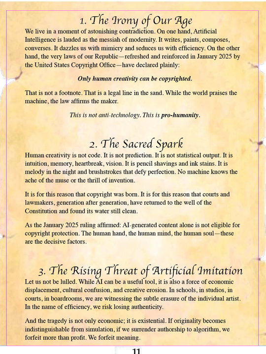 Old beige page with black serif text, showing numbered sections and a red/orange illustration on the right.
