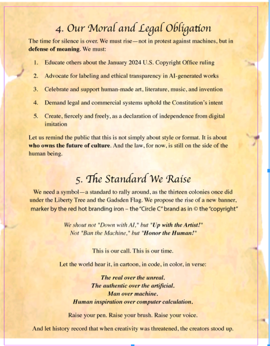 Beige page with black text titled “Our Moral and Legal Obligation” and “The National We Talk.”