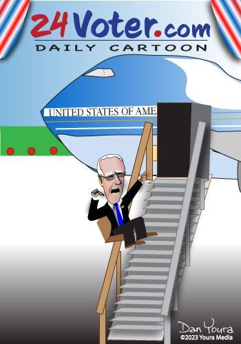 Joe slides down air force one