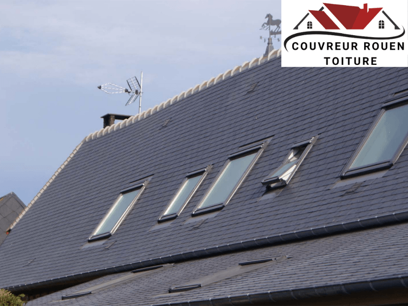 toit en ardoise à Rouen