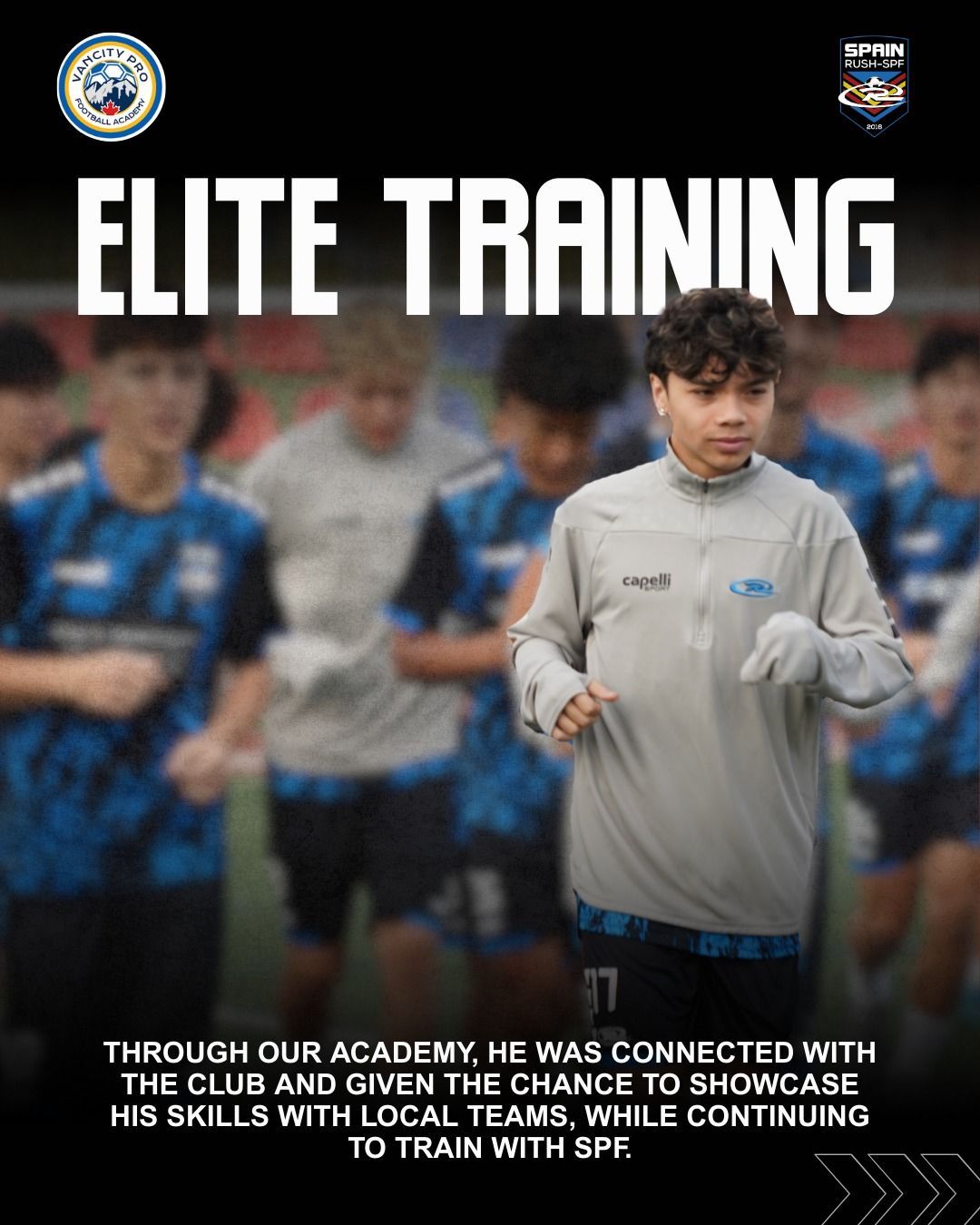 Ethan training and competing with Spain Rush-SPF on his path from Canada to signing with Torrent C.F