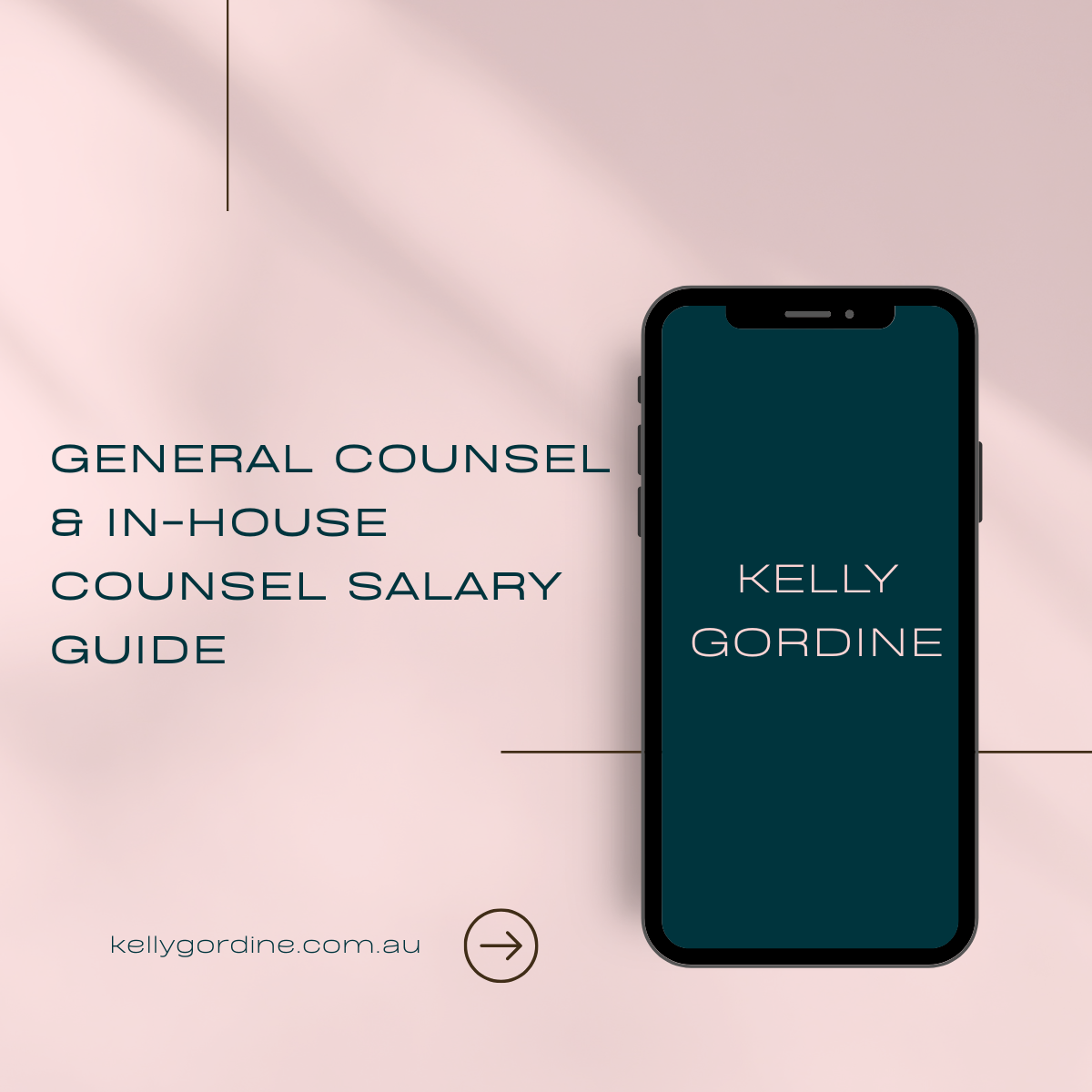 General Counsel & In-House Counsel Salary Guide cover with teal phone on pink background
