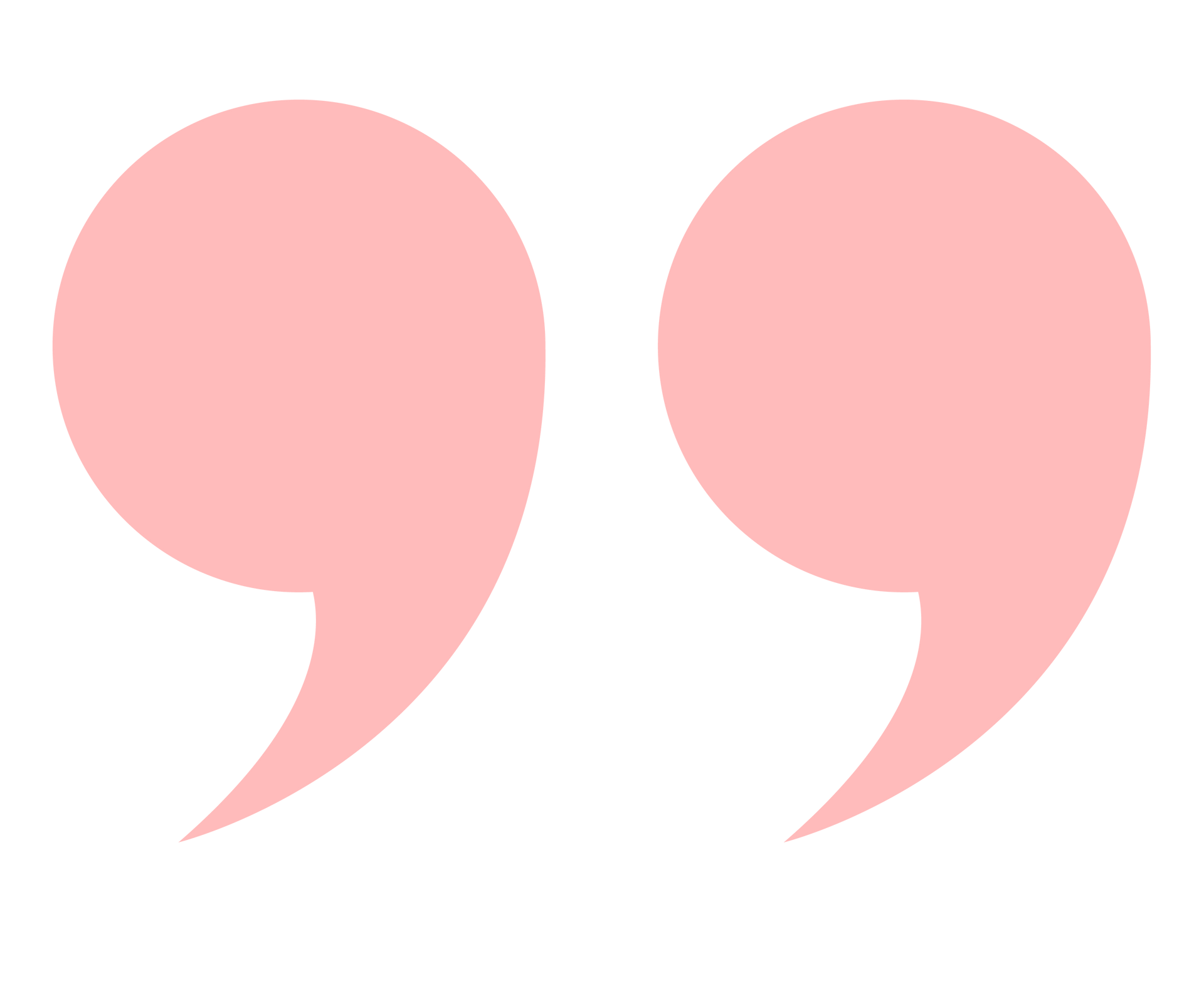 Pink quotation marks.