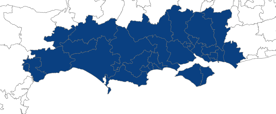 South West UK map