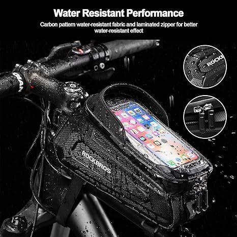 Bolso Bicicleta Porta Celular Rockbros B68 Resistente Agua Negro