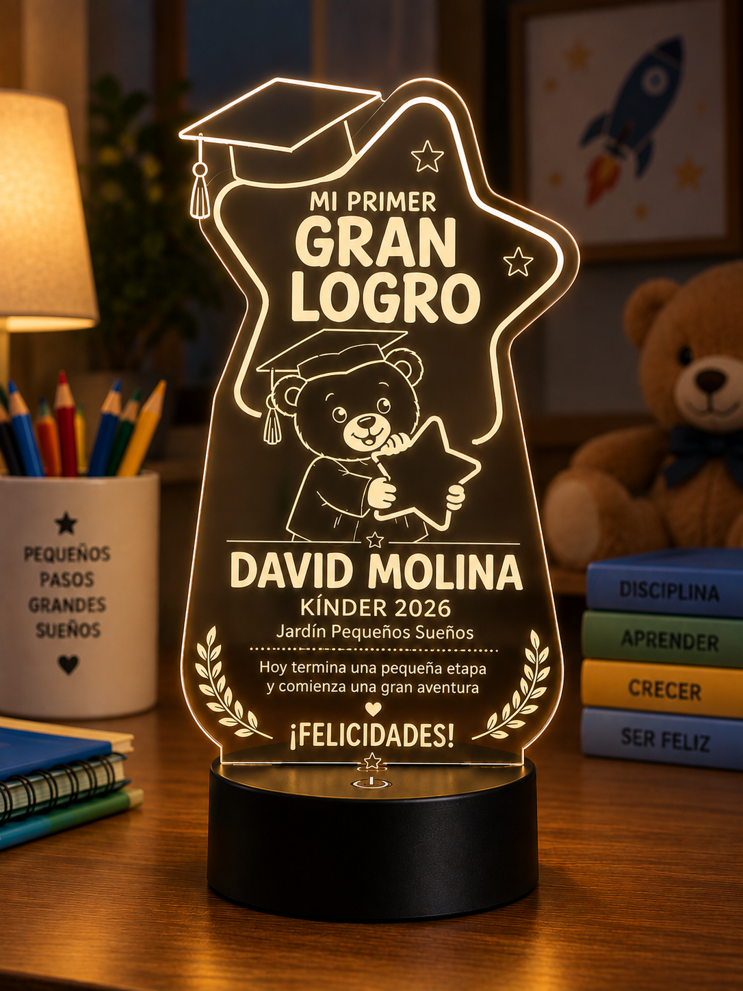 Lampara de graducion (mi primer gran logro)(oso con estrella).