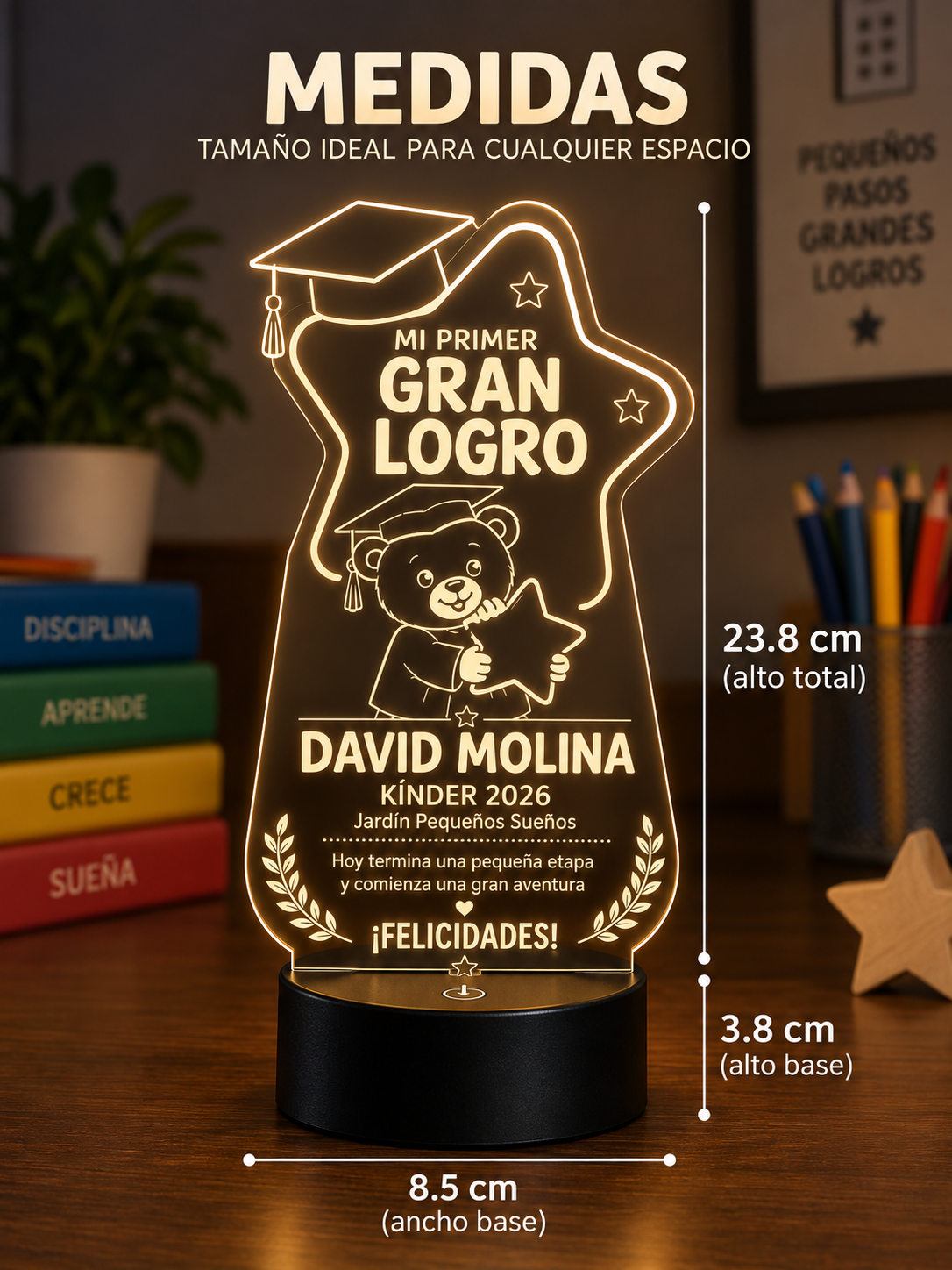 Lampara de graducion (mi primer gran logro)(oso con estrella).