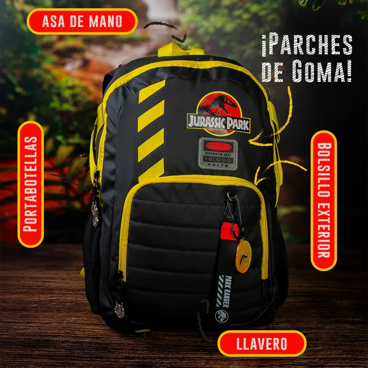 Mochila Jurassic Park -  Warning Yellow