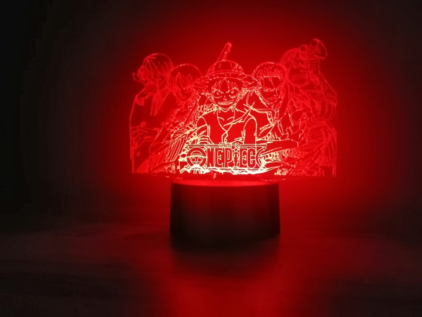 LAMPARA LED 3D ONE PIECE LUFFY Y SU TRIPULACION