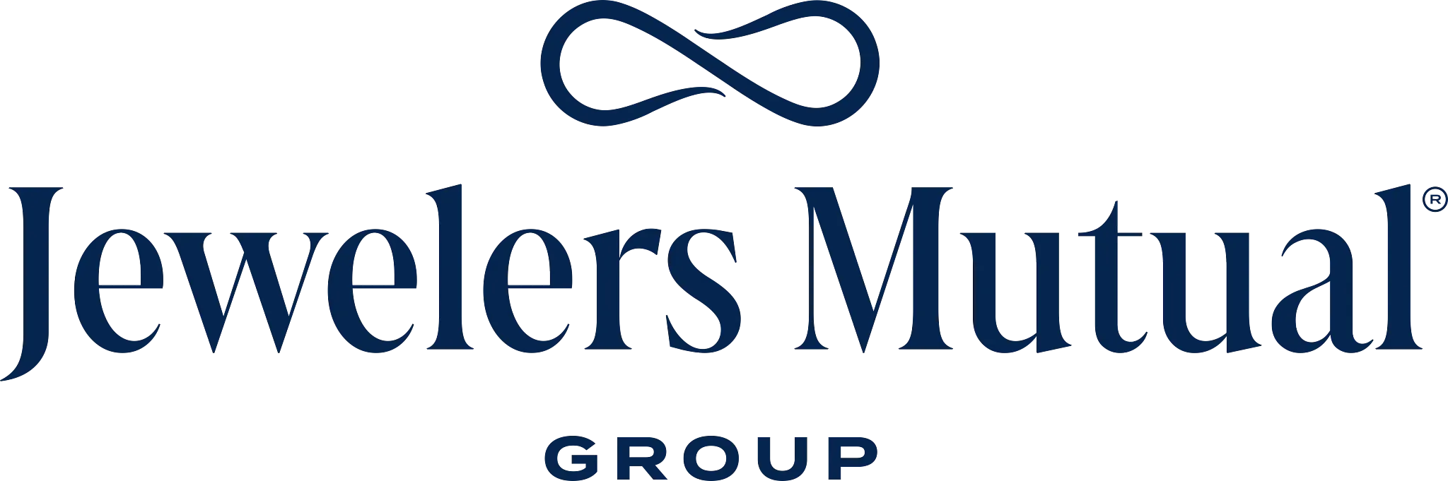 Jewelers Mutual Group logo with navy text and infinity symbol