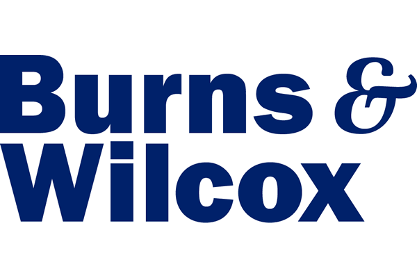 Burns & Wilcox logo in dark blue text on a white background