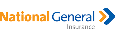 National General Insurance logo in orange and blue with double chevron icon