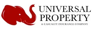 Universal Property & Casualty Insurance Company logo with red elephant icon and black text