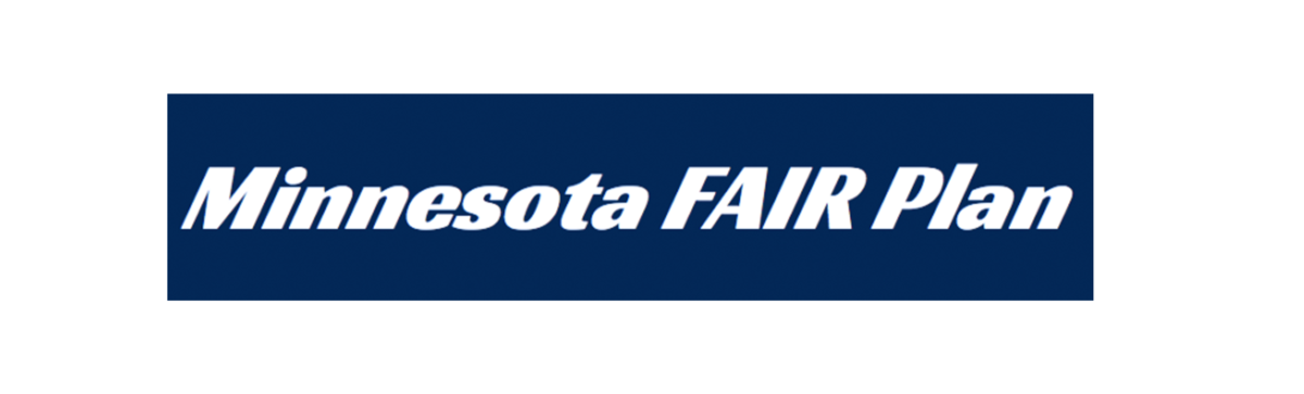 Minnesota FAIR Plan logo in white text on a dark blue rectangle