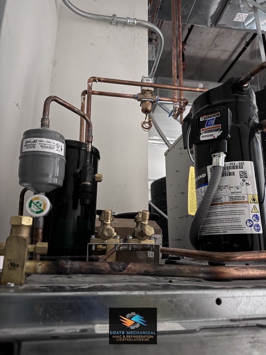 A Copeland Compressor.  Quality parts, careful installation. Every refrigeration job gets our full attention to detail. 
