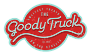 Red and teal logo reading “The GoodyTruck” in retro script with a curved banner and small text around it