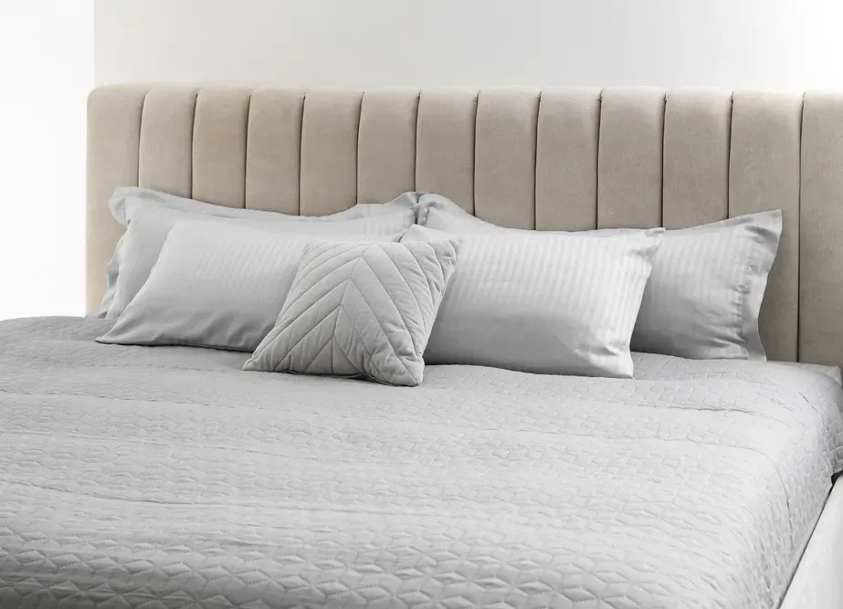 Custom Upholstered Bed Head on a Double Bed — Paulie's Upholstery in Edmonton, QLD