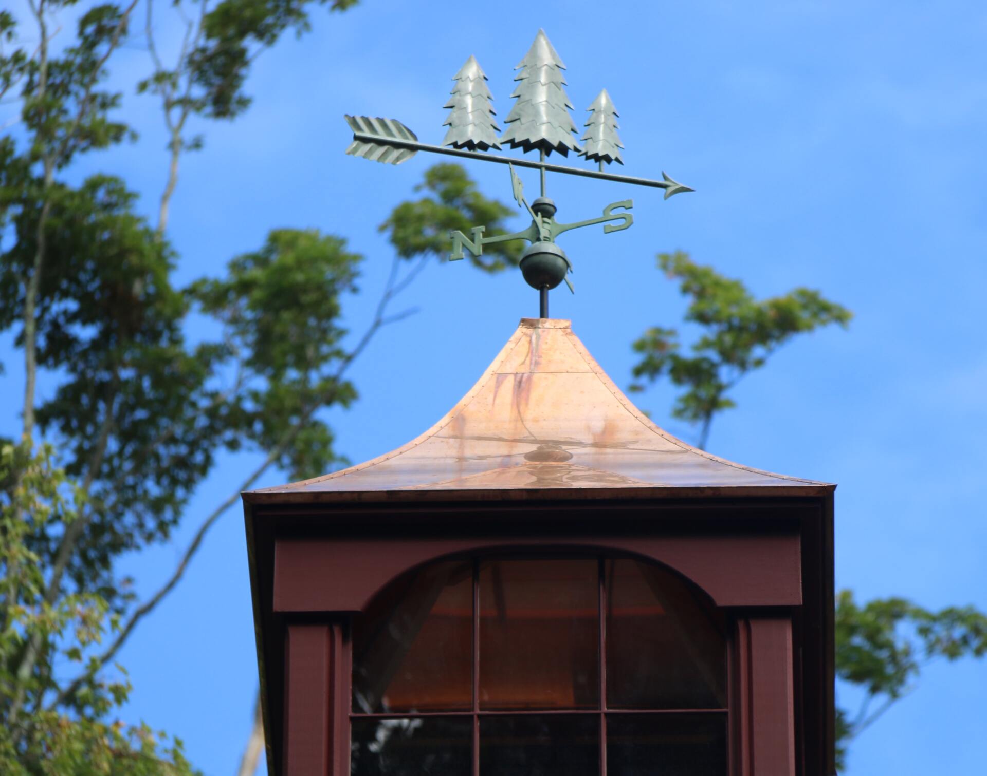 Copper cupola with weathervane Cupola, weathervane, copper