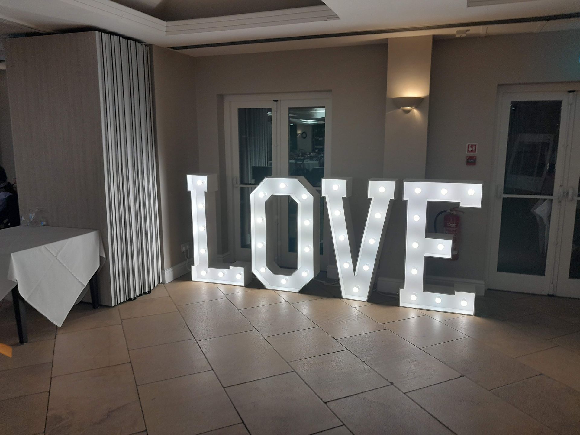 4 foot LOVE lights for a wedding