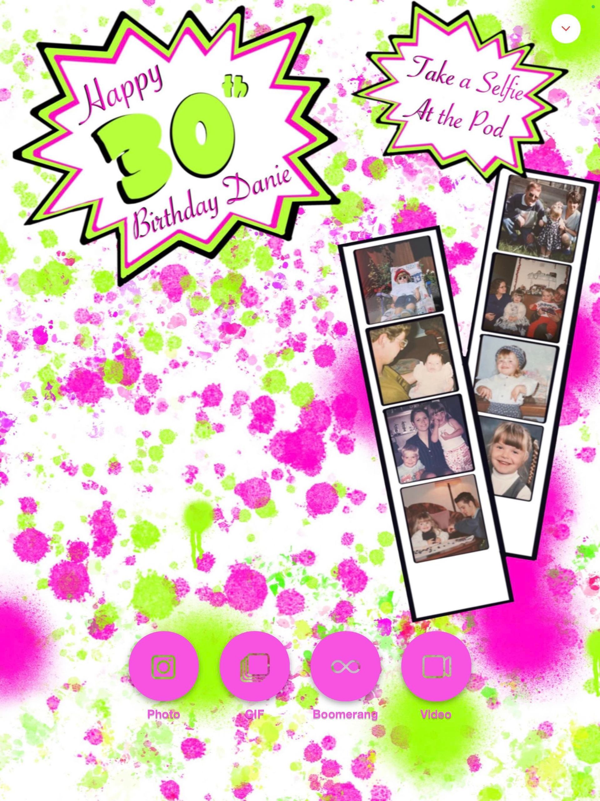 Selfie pod homescreen template.