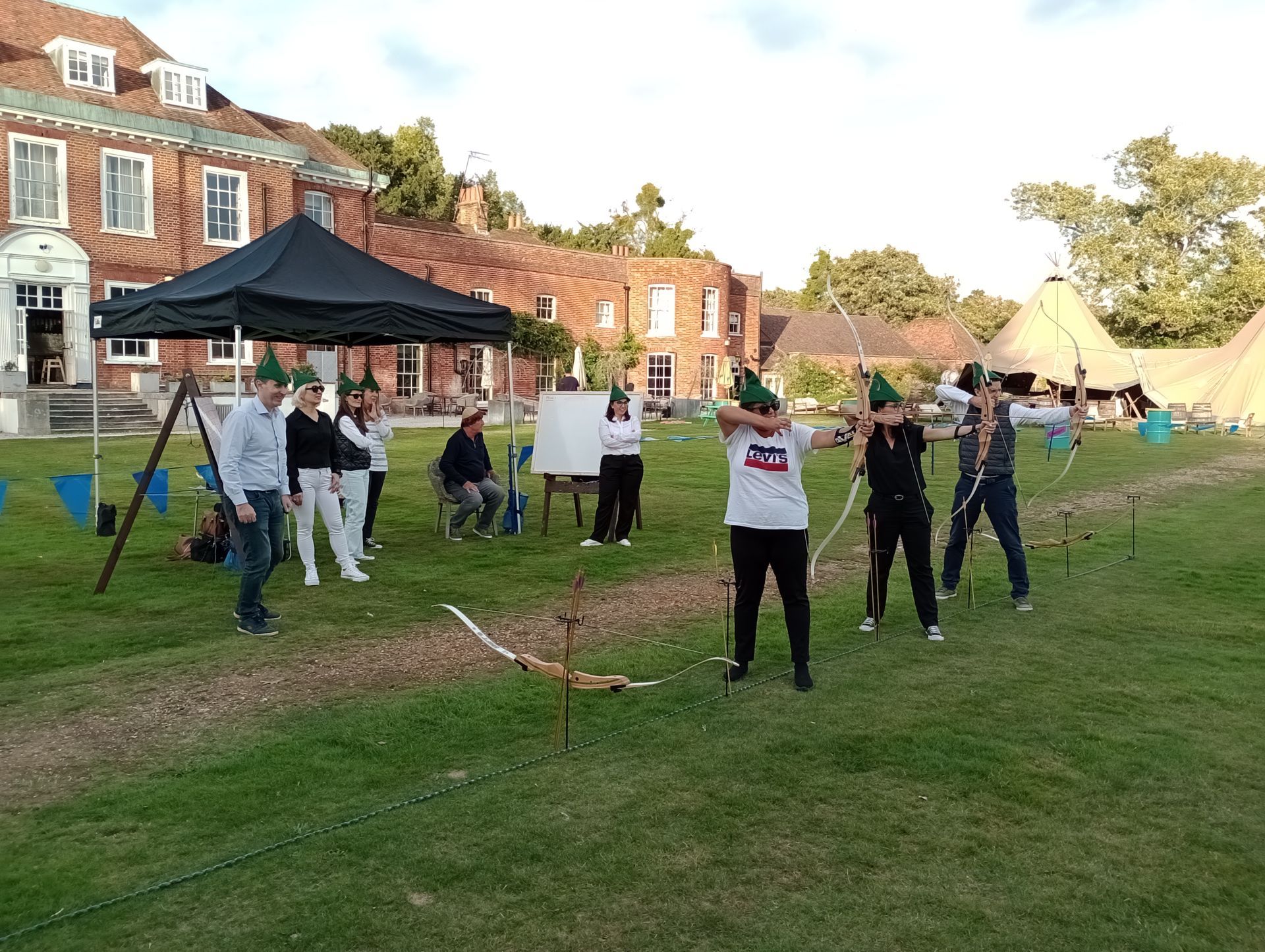 Robin Hood theme corporate archery at Stoke Place hotel
