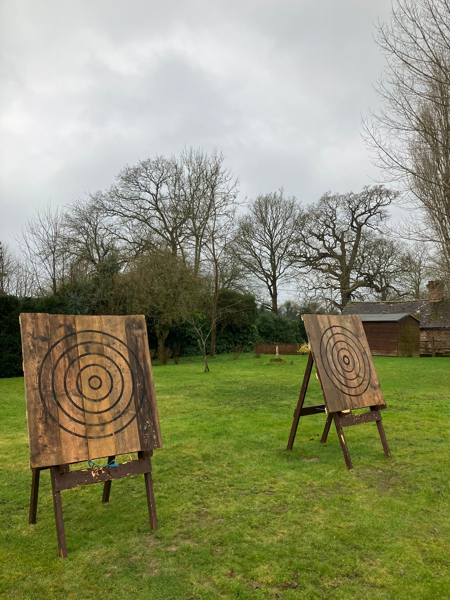 Two axe throwing targets