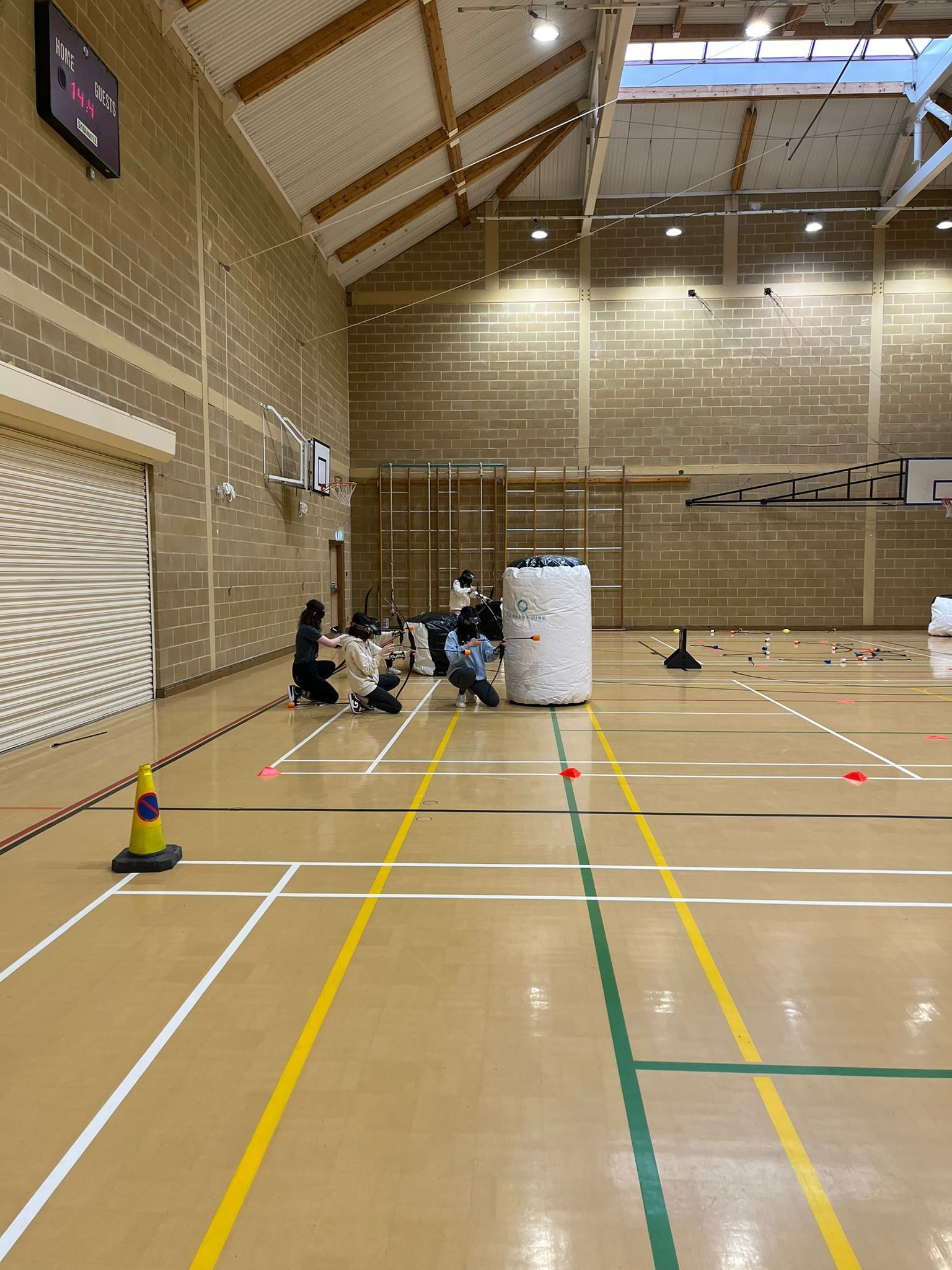 Indoor archery tag activity hire session.