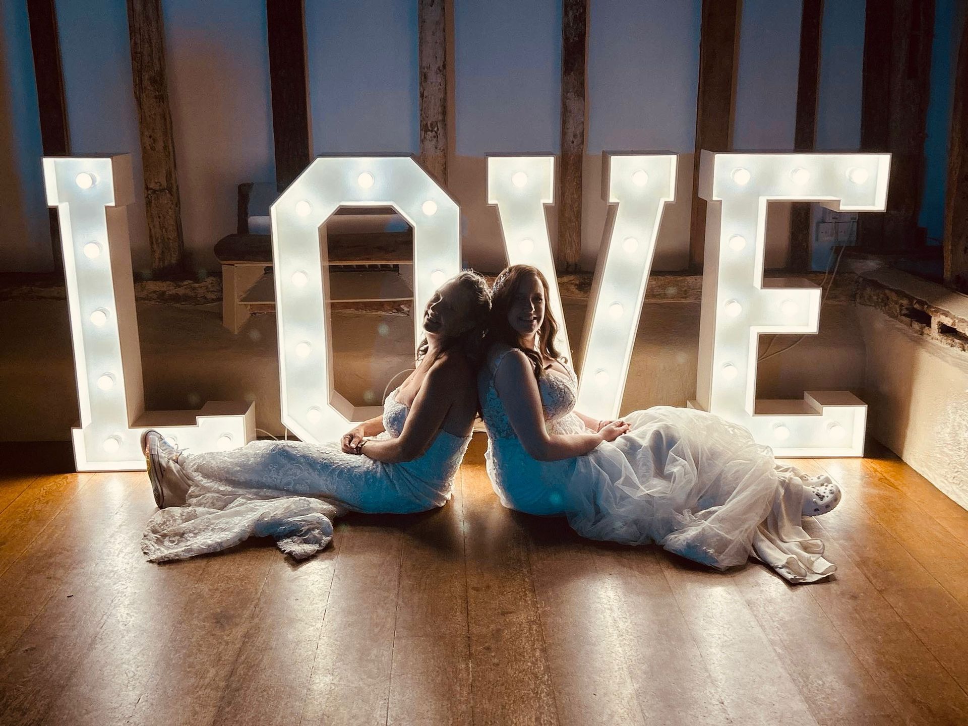Four foot light up LOVE letters made from metal in brilliant white colour.