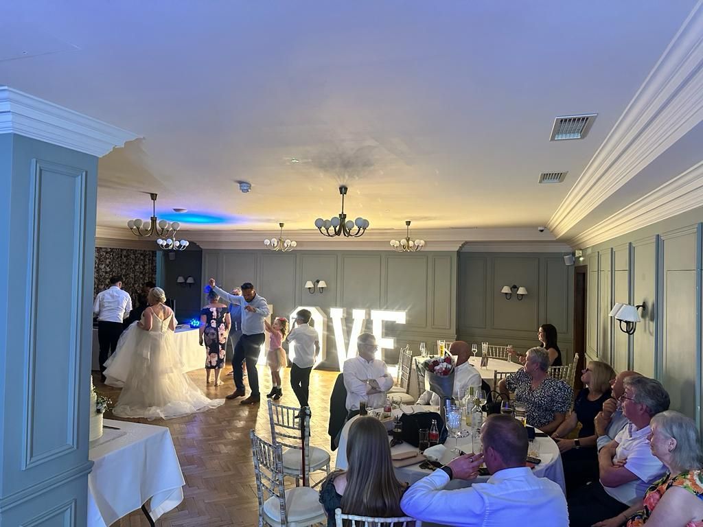 4 foot LOVE lights for a wedding