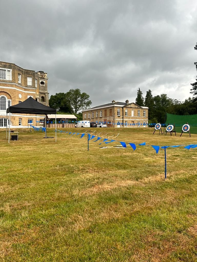 Corporate archery event at a hotel