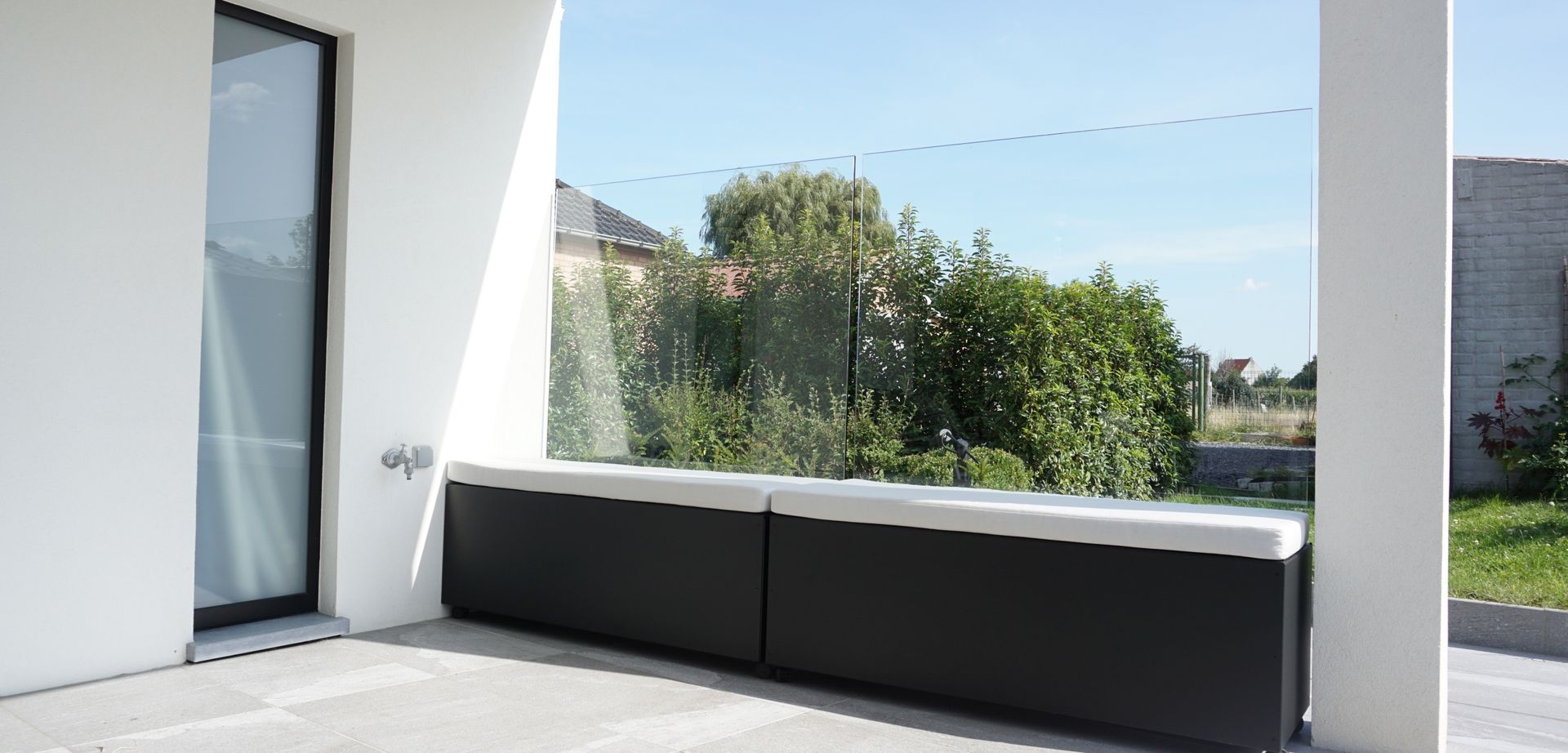 Vaste windschermen met glas Roma screens