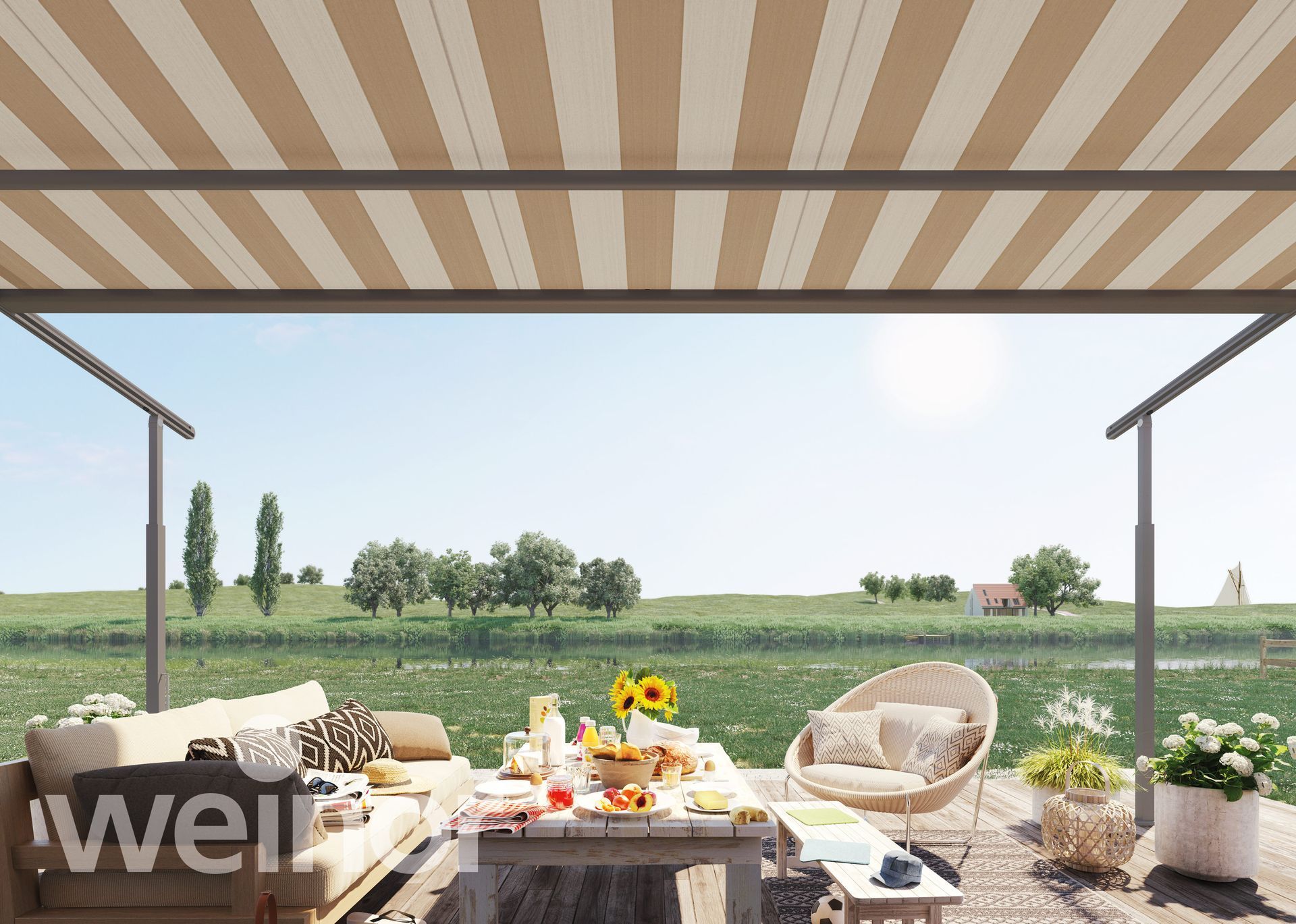 terrasoverkapping met doek 