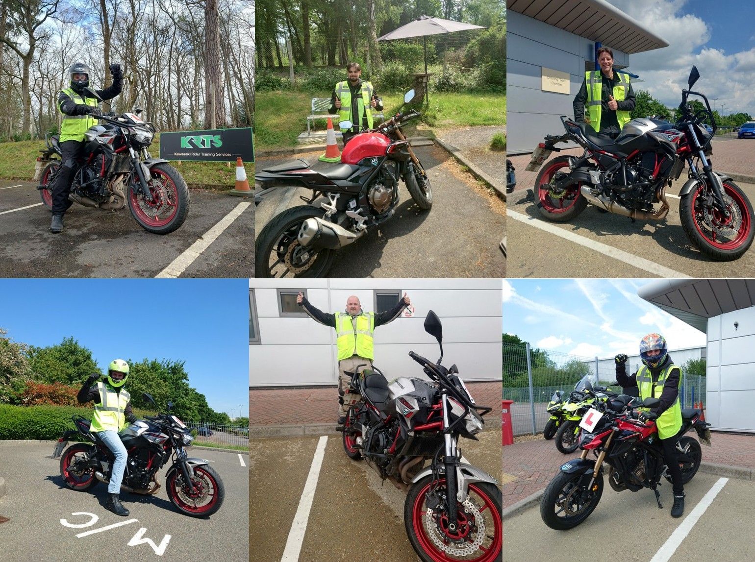Happy motorcyclists