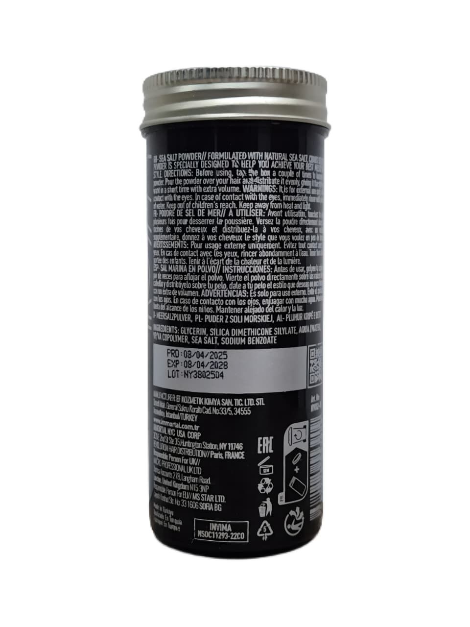 Immortal NYC - Chaos sea salt Powder Volumizing & Styling – Efecto Sea Salt 20 g
