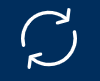 A white circular arrow icon consisting of two chasing curved arrows on a dark blue background, representing refresh.