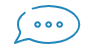 A blue speech bubble icon with three dots inside, representing a chat or messaging interface.