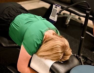 Woman getting laser therapy
