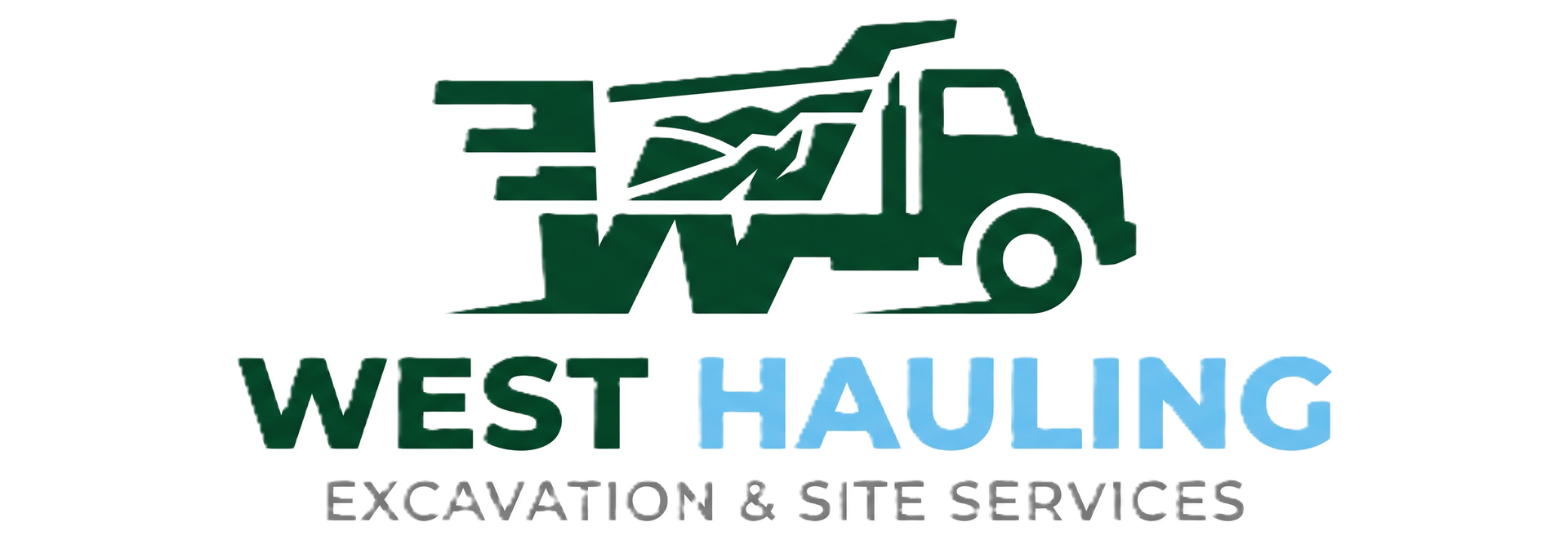 West Hauling logo with green truck and bold text &ldquo;WEST HAULING&rdquo; and &ldquo;EXCAVATE & SITE SERVICES&rdquo;