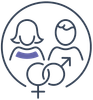 A man and a woman are standing next to each other in a circle.