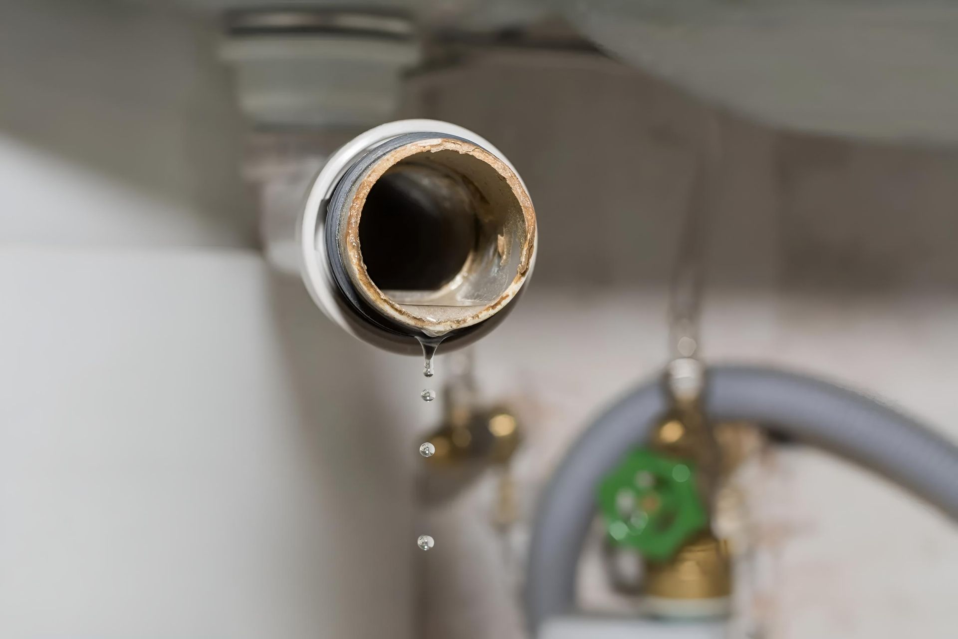 Close Up of a Leaking Pipe Under a Sink — Wet & Dry Plumbing & Gas in Newtown, QLD