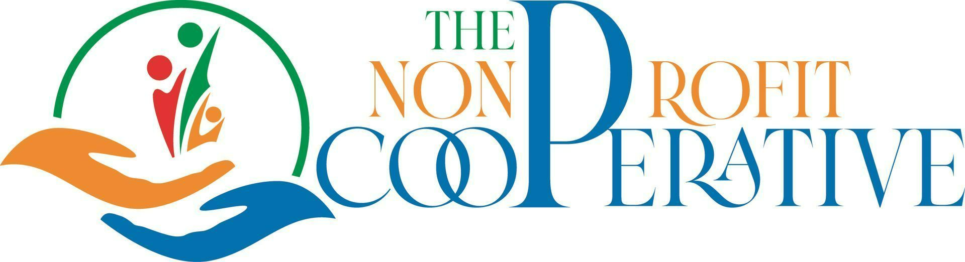 Logo of The Nonprofit Cooperative: hands cradling people, teal letters on white.